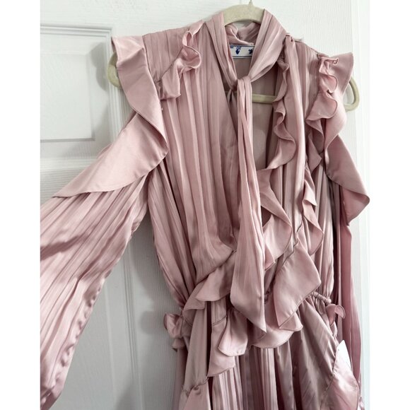 NWT Off-White by Virgil Abloh Ruffled Dress in Pink, size 40IT (fits size small) - Picture 5 of 15